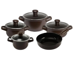 Jogo de Panelas Ceraflame Cerâmica Duo Smart Chocolate - 5 Peças