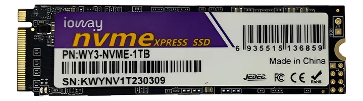 Ssd 1tb M.2 Nvme Pcie 2280 Gen3 Ioway