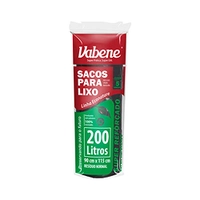 Saco de Lixo Vabene Extra Forte Preto 200L - 5 Sacos, Vabene