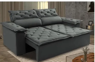 Sofá Retrátil e Reclinável Cama inBox Compact 1,50m Tecido Suede Velus