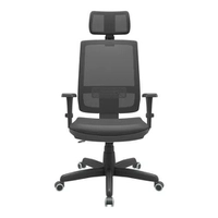 (AME R$774) Cadeira de escritório Brizza Presidente com Back System e Braço 3D - Plaxmetal | R$896