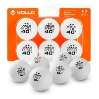 Kit 6 Bolas de Tênis de Mesa Bolinhas de Ping Pong Branca 2 Estrelas Vollo ABS 40mm