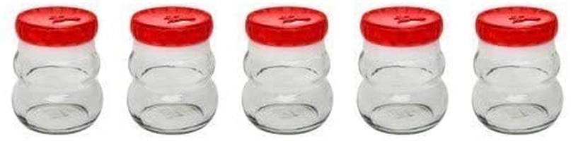 Conjunto De Potes De Vidro Redondo Para Temperos 150Ml - 5 Peças Branco - Oxford Daily R$12