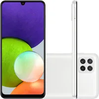 Smartphone Samsung Galaxy A22 128GB 4G Wi-Fi Tela 6.4'' Dual Chip 4GB RAM Câmera Quádrupla + Selfie 13MP - Branco | R$1.179