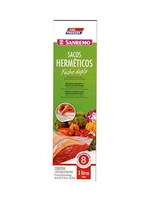 Saco Plástico Hermético Transparente com Fecho Duplo de 3L Vac Freezer Sanremo | R$13