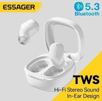 [R$39 Moedas] Essager tws bluetooth5.3 fone de ouvido com cancelamento de ruído sem fio estéreo intra-auricular 