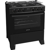 Fogão 5 Bocas de Piso Atlas Mônaco Plus, Acendimento Automático, Preto - 300000717 - Bivolt