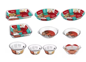 Conjunto de Travessas de Vidro Refratário 10 Peças