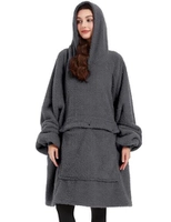 [PRIME] KFUBUO Cobertor de lã de ovelha com capuz adulto extragrande cobertor para mulheres