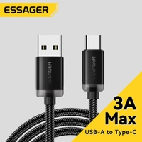 [Imposto Incluso] Essager-Cabo USB Tipo C, A para Tipo C, Cabos de carregamento rápido para iPhone 15, Samsung, Xiami 2 Metros de Cabo