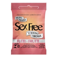 Preservativo Sex Free Tutti Frutti com 3 Unidades