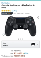 [PRIME] Dualshock 4 - controle PS4 preto - Amazon Prime