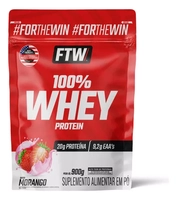 Whey Protein 100% Concentrado Refil 900g Sabor Morango - FTW