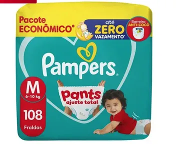 [Leve 4/ Cada R$ 0,84 Tira] Pampers Pants Ajuste Total M 108 Unidades
