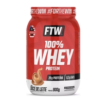 Whey Protein 100% Concentrado Pote 900g Sabor Doce de leite - FTW
