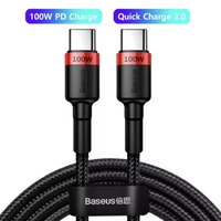 [R$6,77 Moedas] Cabo Baseus 100w usb c para usb tipo c 2 metros