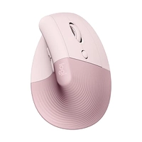 Mouse Sem Fio Logitech Lift Vertical com Design Ergonômico para Redução de Tensão Muscular, Cliques Silenciosos, Conexão Bluetooth ou USB LogiS - Rosa