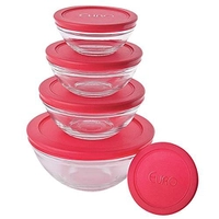Euro Home Conjunto 5 Potes de Vidro com Tampa