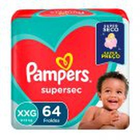 4 pacotes Fralda Pampers Supersec Tamanho XXG com 64 Unidades cada