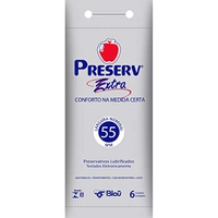 Preservativo Extra Lubrificado com Óleo de Silcone com 6 Unidades, Preserv
