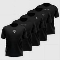 Kit 5 Camisetas Dry All Black AlphaCo