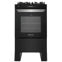 Fogão de Piso 4 Bocas Atlas, Acendimento Automático, Preto - Agile Up Glass - Bivolt