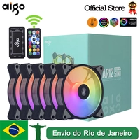 Kit 5 fans Aigo AR12 -  120mm  RGB Sincronização Aura com Controladora