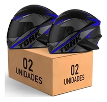 [R$ 94,35 cada] Kit Capacete Pro Tork R8 Liberty 2 Unidades Viseira Escura