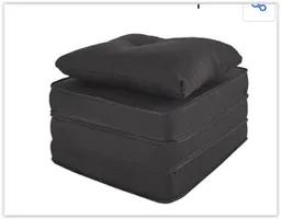 Puff Multiuso 3 Em 1 + Travesseiro Solteiro Jacquard Liso Preto Bf Colchões | R$ 168