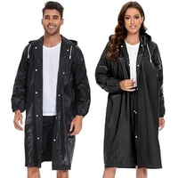 [TAXAS INCLUSAS] Capa de Chuva EVA com Capuz Unissex Preta