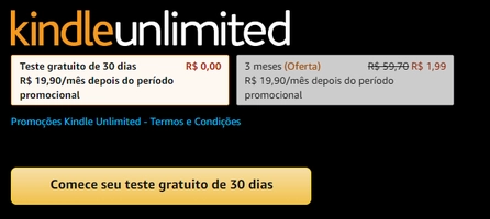 Kindle Unlimited 3 meses por 1,99