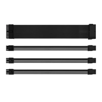 Kit Cabo Sleeved Premium Pichau CS110, 1x 24P, 1x 4+4P, 2x 6+2P, 300mm, Preto, PCH-CS110-BLK