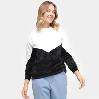 Moletom Fechado Volare Bicolor Plush Feminino | R$50