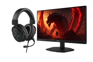 Monitor Gamer Acer Nitro 23.8” + Headset Gamer Nitro NHW200 Gen 2 desing over-ear RGB com Microfone omnidirecional