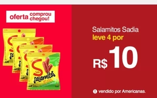 (APP/AME R$9) Leve 4 - Salamitos Sadia
