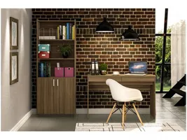 Conjunto Escritório com Mesa e Estante - 2 Portas 2 Gavetas 3 Prateleiras Politorno Ijuí | R$260