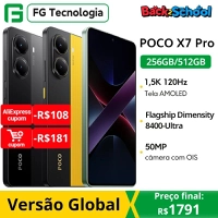 Smartphone Poco X7 Pro 5G com tela 6.67", 120Hz e carregamento rápido de 90W