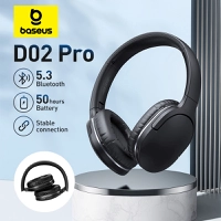 [R$86 Moedas] Baseus d02 pro sem fio bluetooth fones de ouvido estéreo alta fidelidade dobrável esporte com cabo 