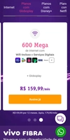 Vivo Fibra 600MB + Globo Play