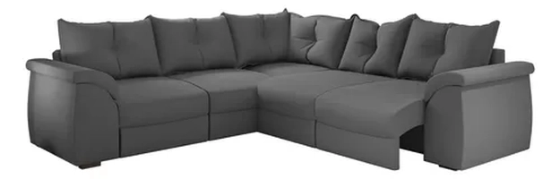 Sofá de Canto 5 Lugares com Retrátil Qatar Suede Cinza Selmer Estofados