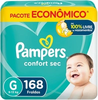 Fraldas Pampers Confort Sec G c/168 unidades