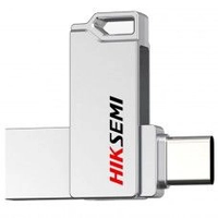 Pendrive Hiksemi Sync, 128GB, USB 3.2 + USB-C, Cinza, HS-USB-E327C 128G U3 SILVER