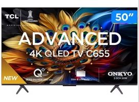 [Magalu] Smart TV 50” 4K UHD QLED TCL 50C655 Wi-Fi