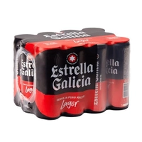 [+ por - R$ 43,09] Cerveja Estrella Galicia Lager 350ml c/ 12 unidades