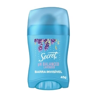 Desodorante Antitranspirante em Barra Secret Aroma de Lavanda com pH Balanceado 45g