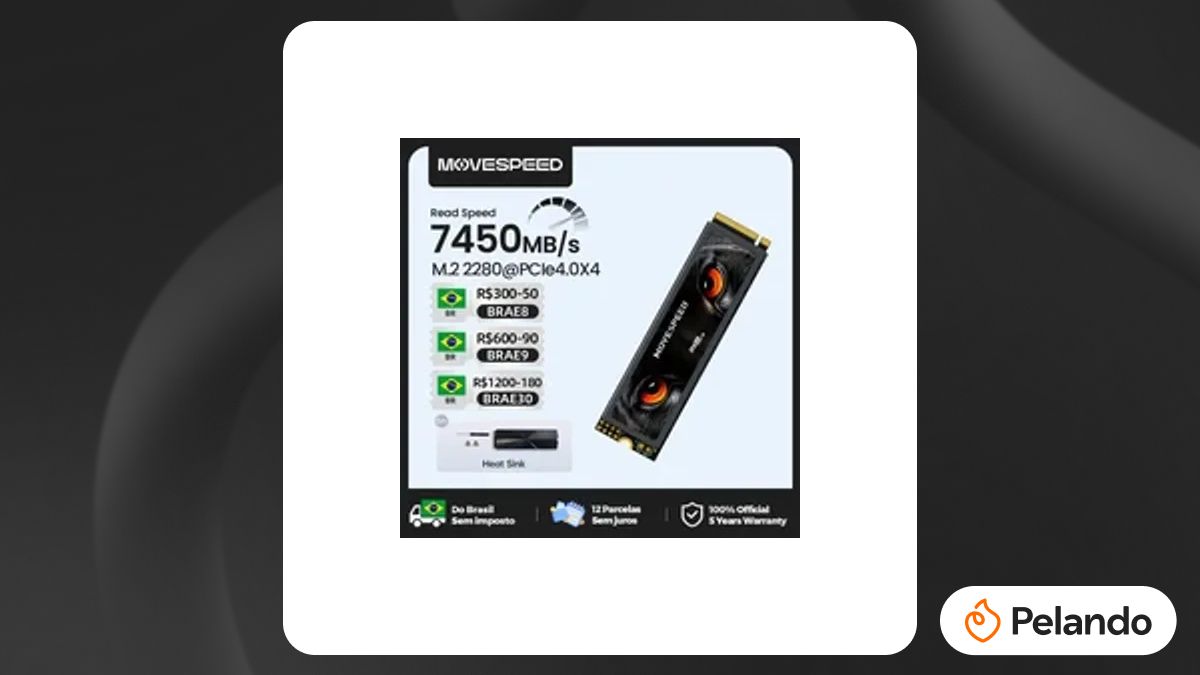 Por R$ 669: [Do Brasil] SSD M.2 NVMe Movespeed 7450Mbps 2TB | Pelando