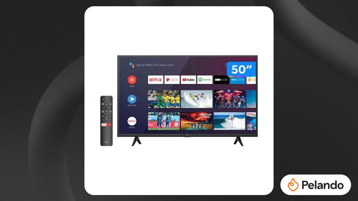 Por R$ 2.099: Smart TV 50” UHD 4K LED TCL 50P615 VA 60Hz - Android Wi ...