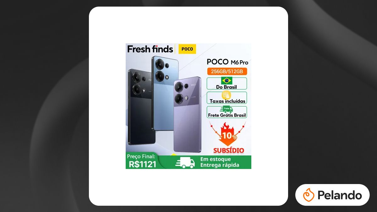 Por R$ 1.075: [Já no Brasil] Smartphone Xiaomi POCO M6 Pro 8GB RAM ...