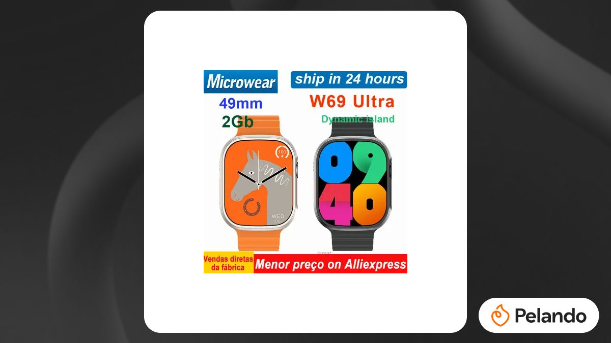 Por R$ 104: [Leve] Smartwatch W69 Ultra | Pelando