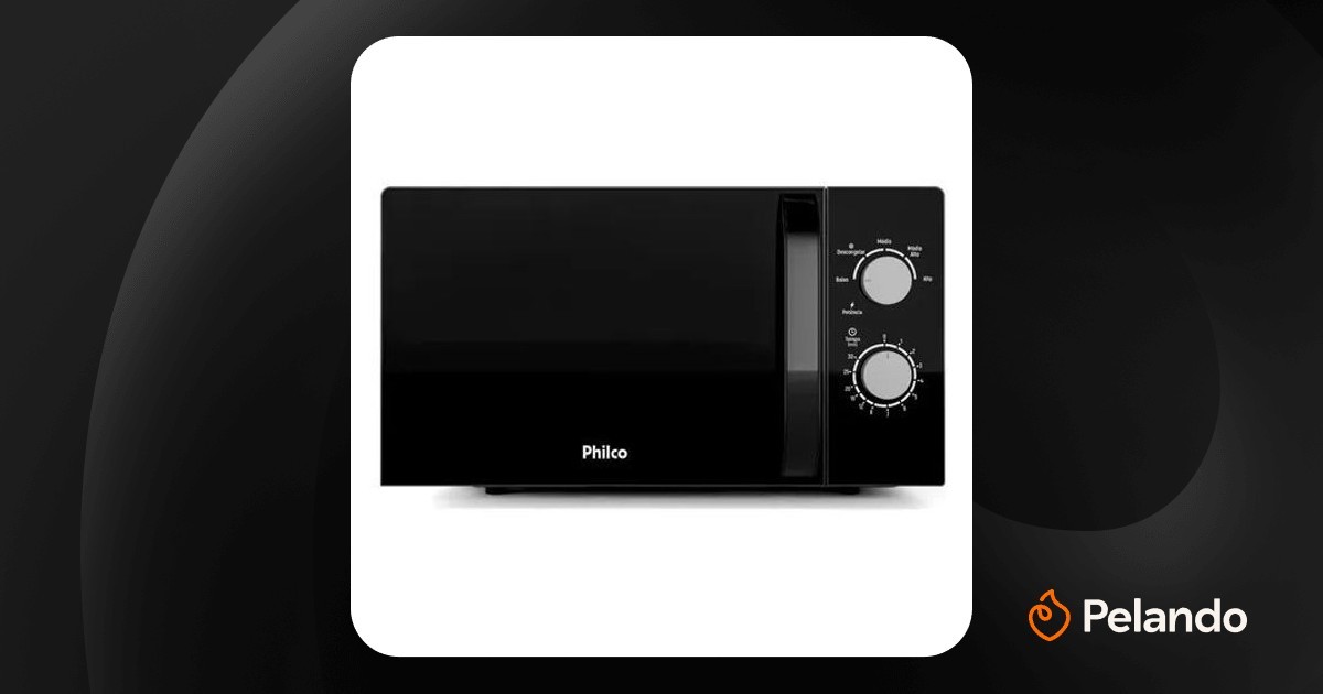Por R$ 389: Micro-ondas Philco 20L Preto Painel Mecânico | Pelando